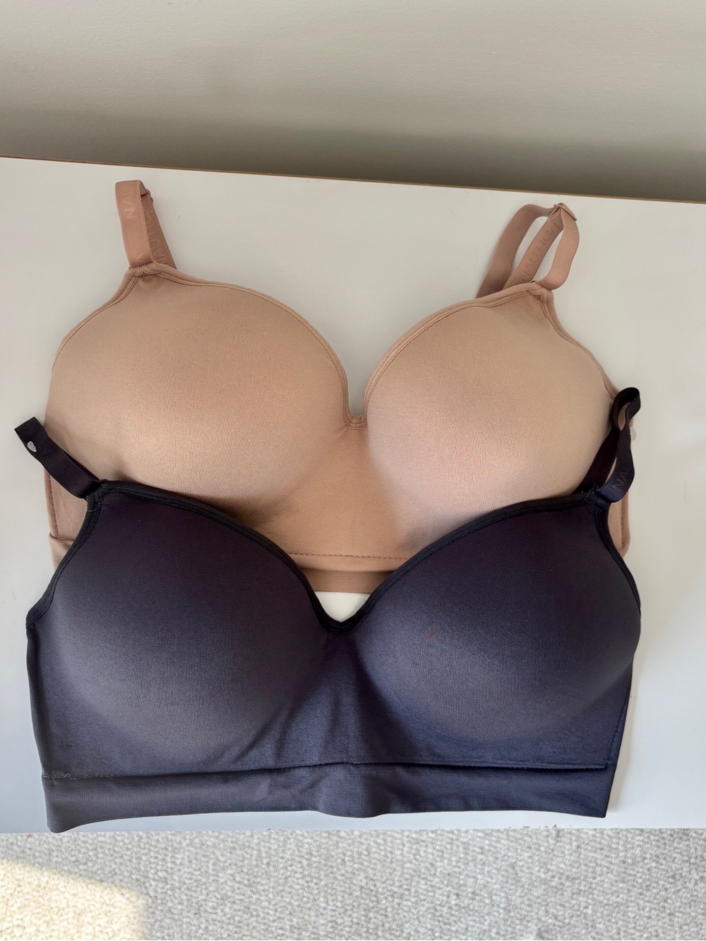 Nautica Seamless Bras (TWO) in Nude and Black 40DD